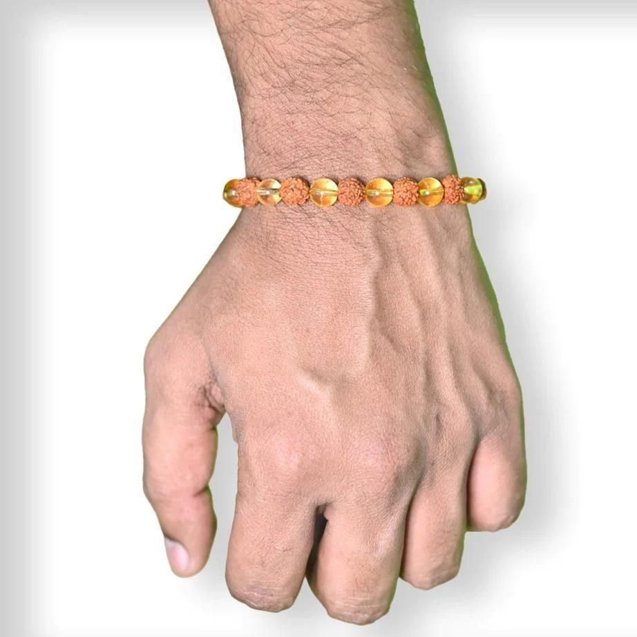 Rudraksha Citrine Crystal Bracelet |🔥BUY 1 GET 1 FREE🔥